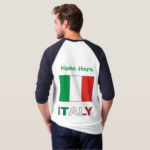 Italien und Italienische Flagge Grün Personalisier T-Shirt