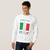 Italien und Italienische Flagge Grüne Personalisie Sweatshirt (Vorne ganz)