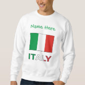 Italien und Italienische Flagge Grüne Personalisie Sweatshirt (Vorderseite)