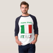 Italien und Italienische Flagge Grüne Personalisie T-Shirt (Vorne ganz)