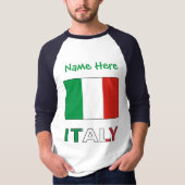 Italien und Italienische Flagge Grüne Personalisie T-Shirt (Vorderseite)