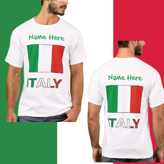 Italien und Italienische Flagge Grüne Personalisie T-Shirt