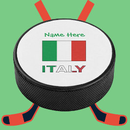 Italien und Italienische Flagge - Grüne Persönlich Eishockey Puck