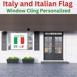 Italien und Italienische Flagge - Grüne Persönlich Fensteraufkleber