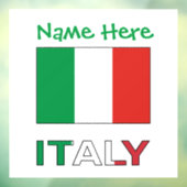 Italien und Italienische Flagge - Grüne Persönlich Fensteraufkleber (Blatt 3)