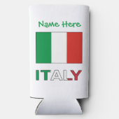 Italien und Italienische Flagge - Grüne Persönlich Selters Dosenkühler (Rückseite)