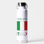 Italien und Italienische Flagge - Grüne Persönlich Trinkflasche (Vorne)