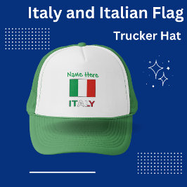 Italien und Italienische Flagge - Grüne Persönlich Truckerkappe