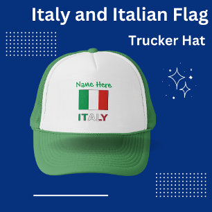 Italien und Italienische Flagge - Grüne Persönlich Truckerkappe
