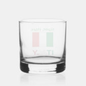 Italien und Italienische Flagge - Grüne Persönlich Whiskyglas (Rückseite)