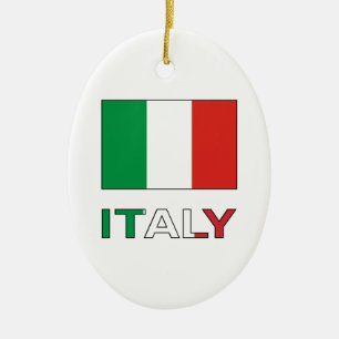 Italien und italienische Flagge Keramik Ornament