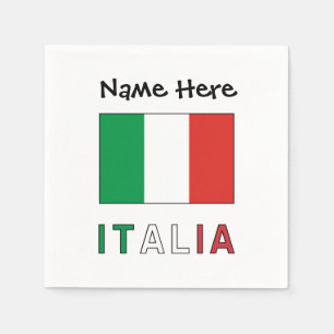 Italien und Italienische Flagge mit deinem Namen Serviette