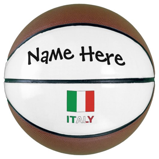 Italien und italienische Flagge mit Ihrem Namen Basketball (Vorderseite)