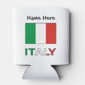Italien und italienische Flagge mit Ihrem Namen Dosenkühler (Rückseite)