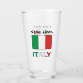 Italien und italienische Flagge mit Ihrem Namen Glas (Rückseite)