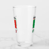 Italien und italienische Flagge mit Ihrem Namen Glas (Links)