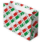 Italien und italienische Flagge mit Ihrem Namen Große Geschenktüte (Rückseite Schrägansicht)