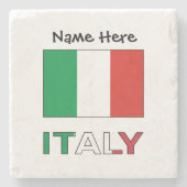 Italien und italienische Flagge mit Ihrem Namen Steinuntersetzer (Vorderseite)
