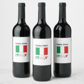 Italien und italienische Flagge mit Ihrem Namen Weinetikett (Flaschen)
