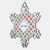 Italien und Italienische Flagge Personalisiert Schneeflocken Zinn-Ornament (Rechts)