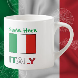 Italien und Italienisches Flag Green Personalisier Espressotasse