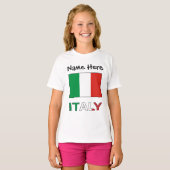 Italien und Italienisches Mädchen für grüne Person T-Shirt (Vorne ganz)