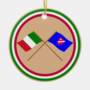 Italien und Molise gekreuzte Flaggen Keramik Ornament