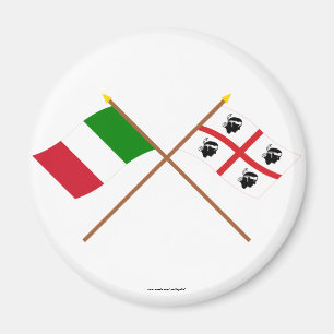 Italien und Sardegna gekreuzte Flaggen Magnet