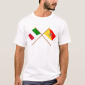 Italien und Sicilia gekreuzte Flaggen T-Shirt (Vorderseite)