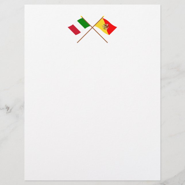 Italien und Sizilien überquerten die Fahnen (Vorderseite)