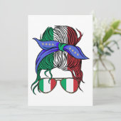 Italien: Unordnung mit italienischer Flagge Einladung (Stehend Vorderseite)