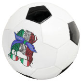 Italien: Unordnung mit italienischer Flagge Fußball (Dreiviertel)