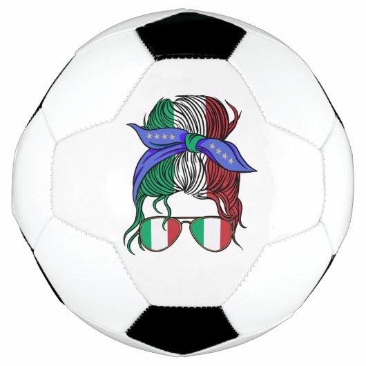 Italien: Unordnung mit italienischer Flagge Fußball (Vorderseite)