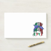 Italien: Unordnung mit italienischer Flagge Post-it Klebezettel (Auf Schreibtisch)