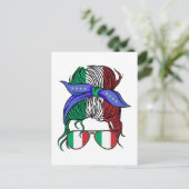 Italien: Unordnung mit italienischer Flagge Postkarte (Stehend Vorderseite)