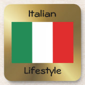 Italien Untersetzer Flag+Text (Vorderseite)