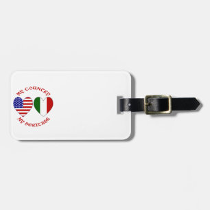 Italien USA-Flagge Herzen Landeskultur Gepäckanhänger