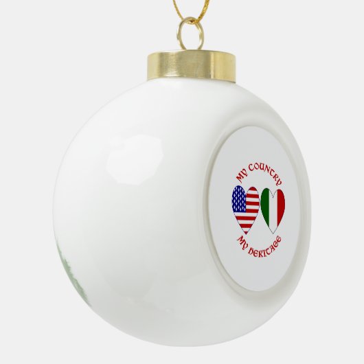 Italien USA Flaggenstaat Herz Land Erbe Keramik Kugel-Ornament (Links)