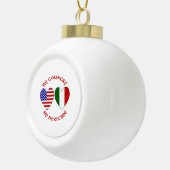 Italien USA Flaggenstaat Herz Land Erbe Keramik Kugel-Ornament (Rechts)