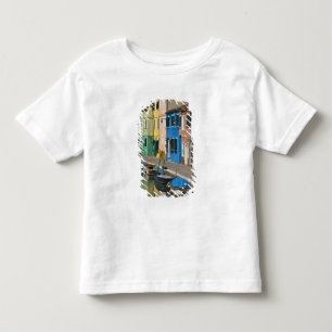 Italien, Venedig, Burano. Mehrfarbige Häuser entla Kleinkind T-shirt