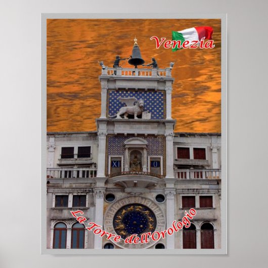 Italien - Venedig - Der Uhrturm - Poster (Vorne)