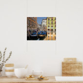 Italien, Venedig, Gondeln entlang des Kanals Poster (Küche)