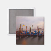Italien, Venedig. Gondeln in der Dämmerung veranke Magnet (Vorderseite/Rückseite)