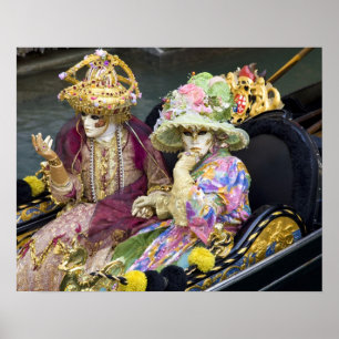 Italien, Venedig. in Kostümen gekleidetes Paar für Poster