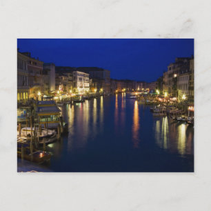 Italien, Venedig, Nachtansicht entlang des Grand 2 Postkarte