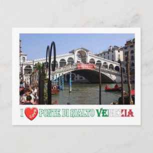 Italien - Venedig - Rialto Palace Bridge - I Liebe Postkarte