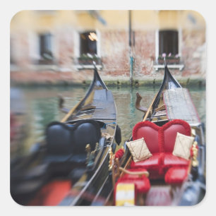 Italien, Venedig, Selektiver Fokus auf Gondel in d Quadratischer Aufkleber