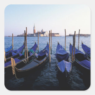 Italien, Venetien, Venedig, Gondelbahn und San Quadratischer Aufkleber