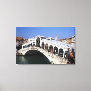 Italien, Venetien, Venedig, Überquerung der Rialto Leinwanddruck