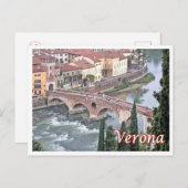 Italien - Venetien - Verona - Brücke Romano - Postkarte (Vorne/Hinten)